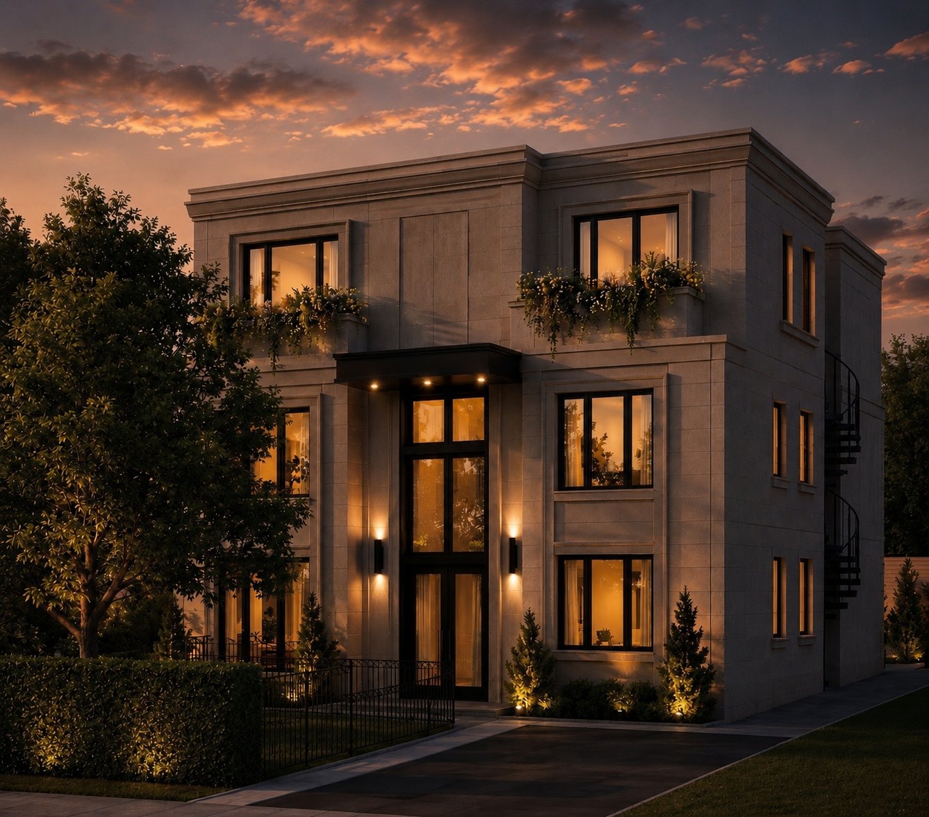 Goulding Point boutique residences at dusk